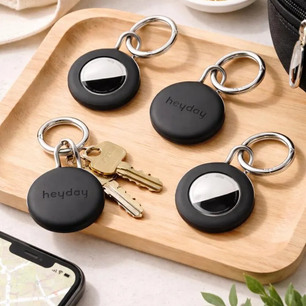 Heyday AirTag Holder Set – 4 Pack – Black
